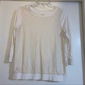 cream colored lace shirt